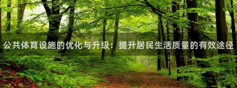 意昂体育4注册：公共体育设施的优化与升级：提升居民生