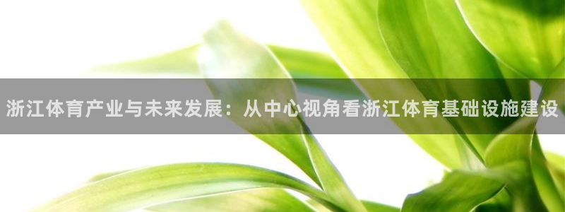 意昂体育4平台：浙江体育产业与未来发展：从中心视角看