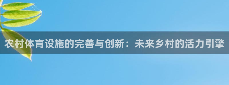 意昂4娱乐首页网站大全：农村体育设施的完善与创新：未